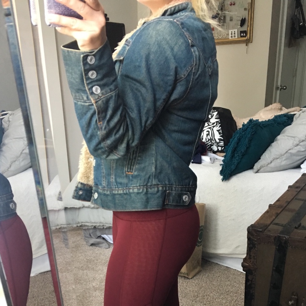 Gap denim fur jacket
